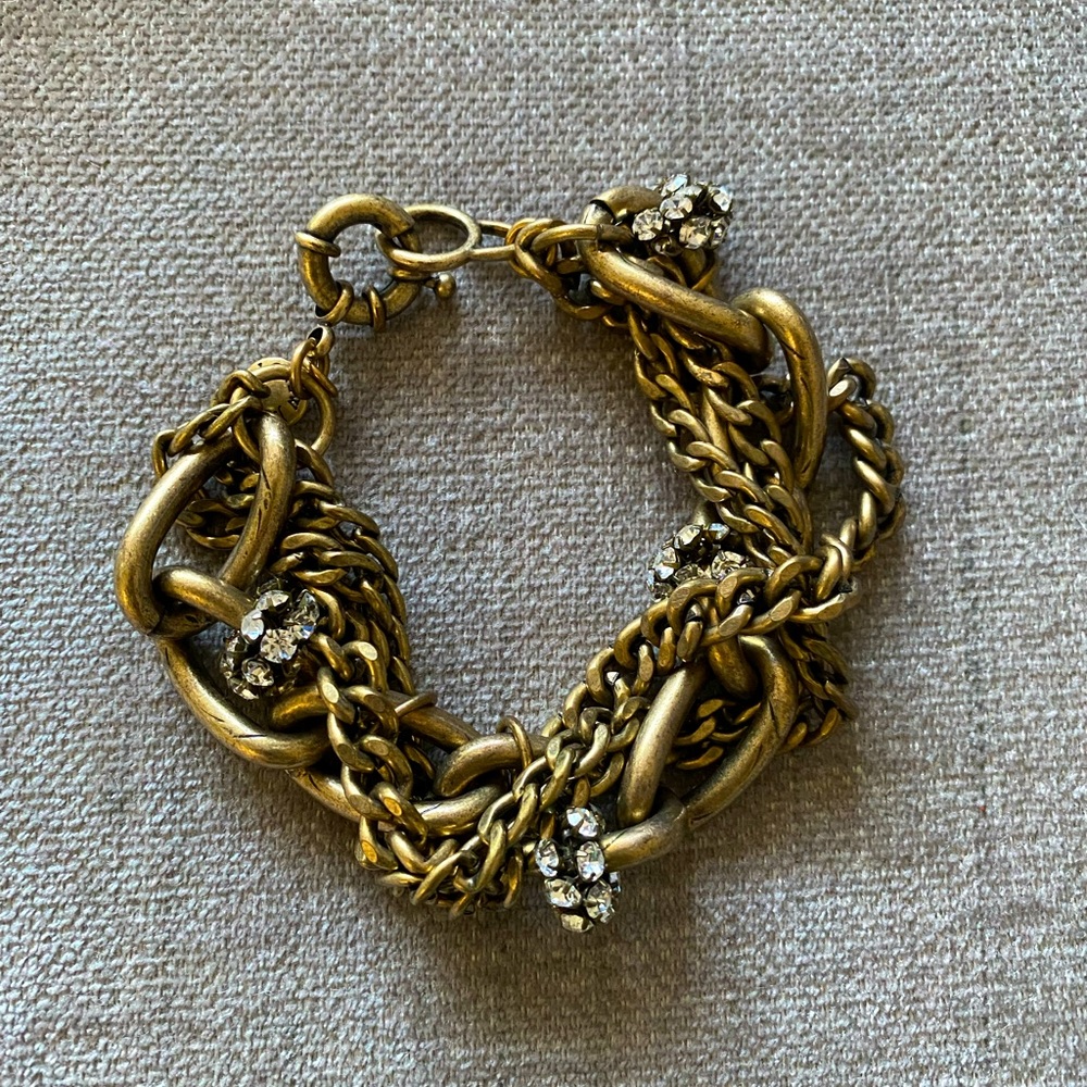 JCrew chunky brushed gold bracelet